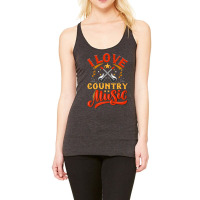 I Love Country Music Design With Guitars And Musical Notes Premium T S Racerback Tank | Artistshot