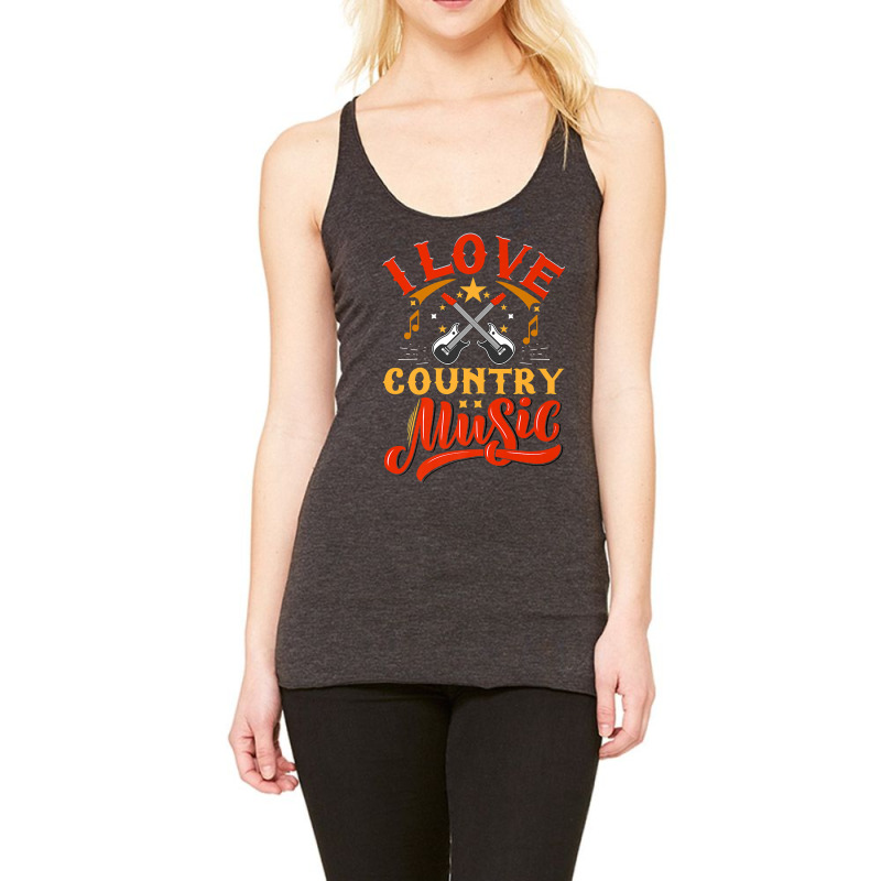 I Love Country Music Design With Guitars And Musical Notes Premium T S Racerback Tank by zakarimullin | Artistshot