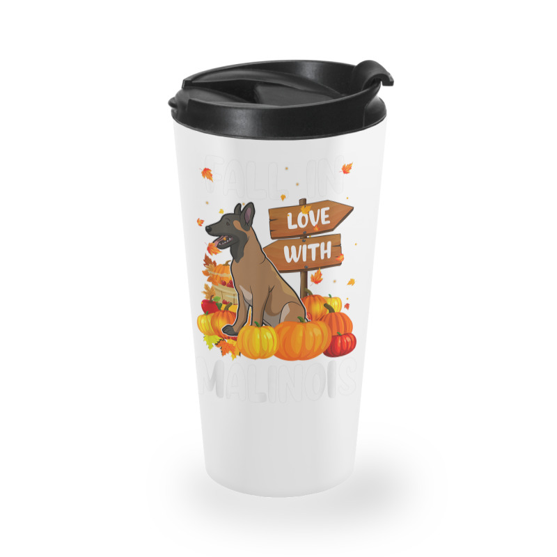 Fall In Love With Malinois Dog On Pumkin Halloween Travel Mug | Artistshot