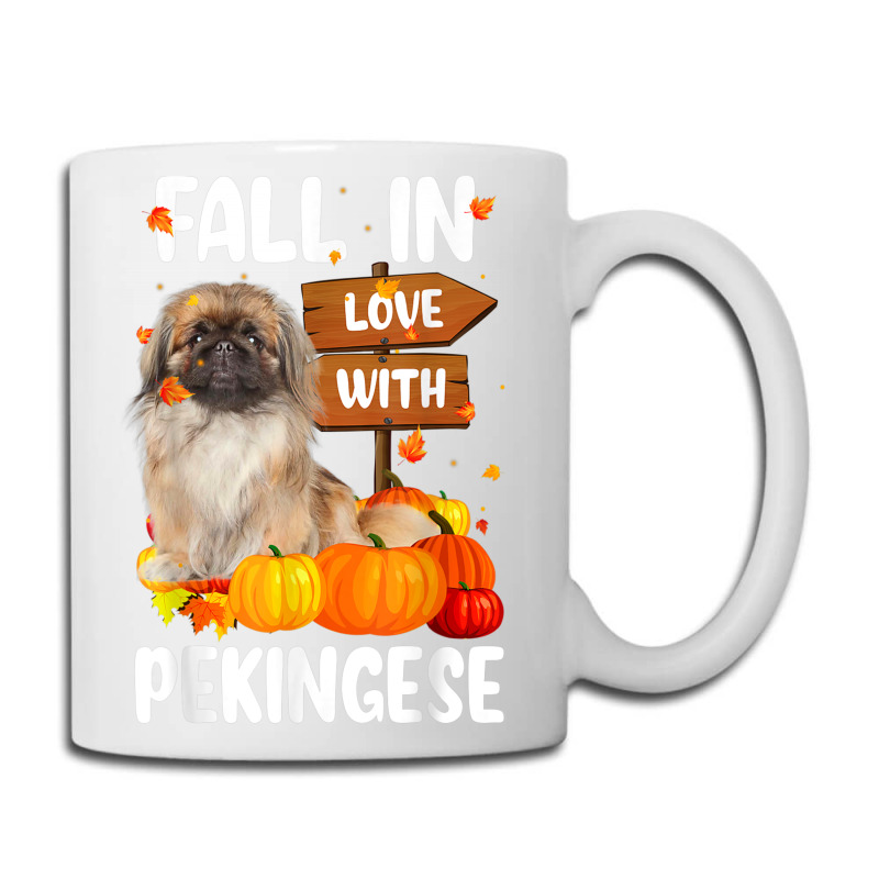 Fall In Love With Pekingese Dog On Pumkin Halloween Coffee Mug | Artistshot