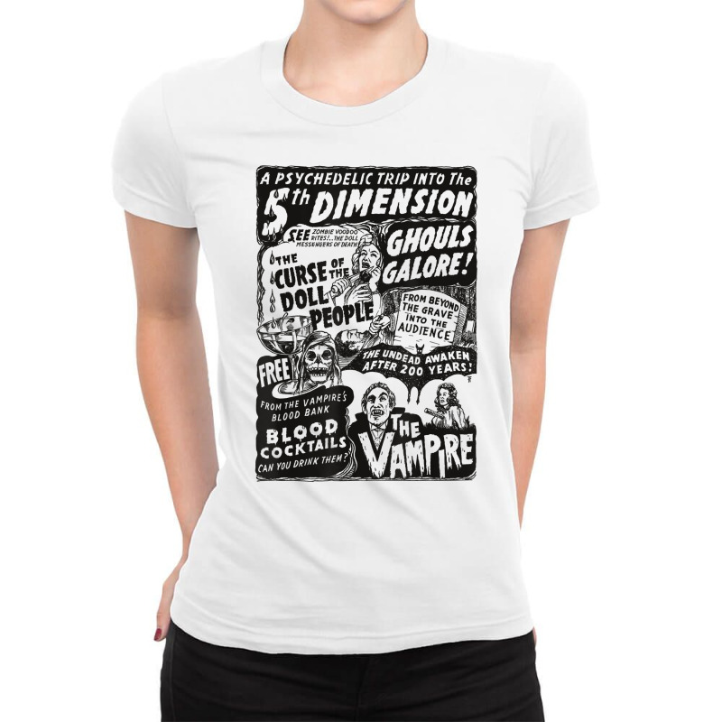 Horror Movie Monster Skull Vampire Bat Halloween Dracula T Shirt Ladies Fitted T-Shirt by kadejahdomenick | Artistshot