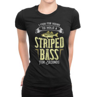 Striped Bass Fishing Gift Rockfish Lures T Shirt Ladies Fitted T-shirt | Artistshot