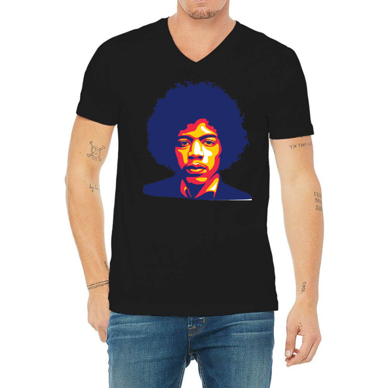 Jimi Hendrix Fire V-neck Tee | Artistshot