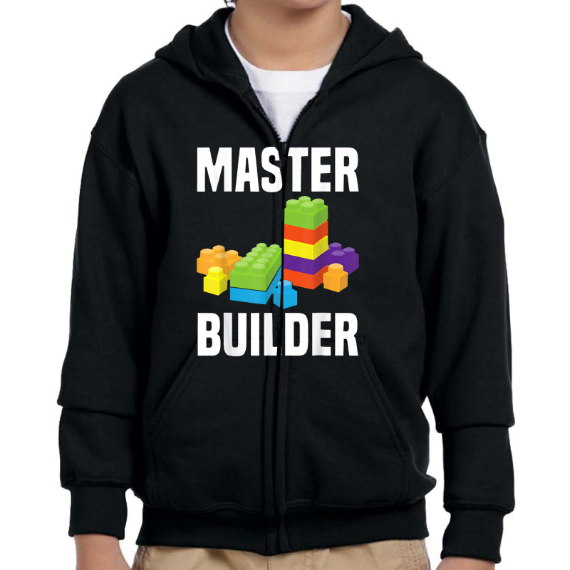 Master Builder Funny Building Blocks Youth Zipper Hoodie | Artistshot