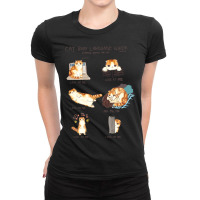 Cat Body Language Guide 47 Paws Black Cat Ladies Fitted T-shirt | Artistshot