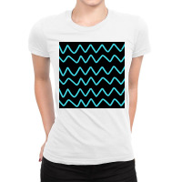 Sky Blue Zigzags Lines Art Ladies Fitted T-shirt | Artistshot