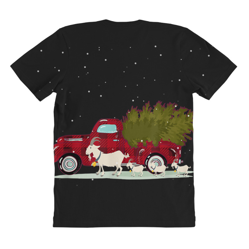Goat Red Plaid Truck Christmas All Over Women's T-shirt | Artistshot
