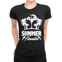 Summer T  Shirt Summer Paradise Beach Sunshine Vacation T  Shirt Ladies Fitted T-shirt | Artistshot