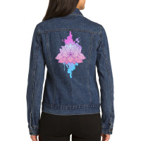 Mandala Lotus T  Shirt Asanas Mandala Lotus Mantra T  Shirt Ladies Denim Jacket | Artistshot