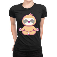 Meditation T  Shirt Cute Sloth Yoga T  Shirt Ladies Fitted T-shirt | Artistshot