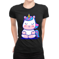 Meditation T  Shirt Cute Unicorn Meditation T  Shirt Ladies Fitted T-shirt | Artistshot