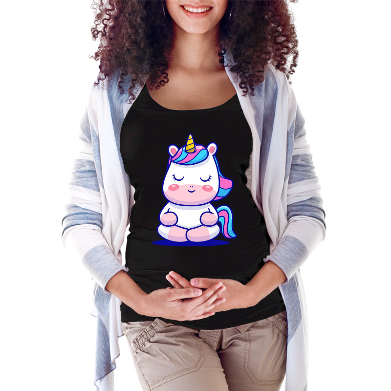 Meditation T  Shirt Cute Unicorn Meditation T  Shirt Maternity Scoop Neck T-shirt by adolphsteuber754 | Artistshot