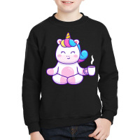 Meditation T  Shirt Cute Unicorn Yoga Holding Coffee T  Shirt Youth Sweatshirt | Artistshot