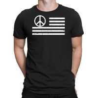 Distressed Usa Peace Flag T-shirt | Artistshot
