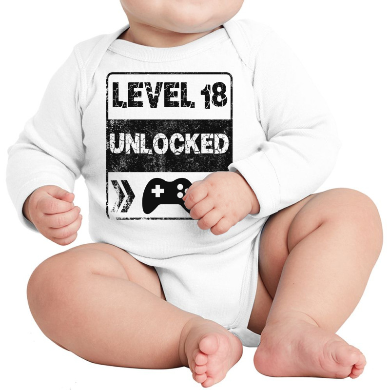 Level 18 Unlocked For Light Long Sleeve Baby Bodysuit | Artistshot