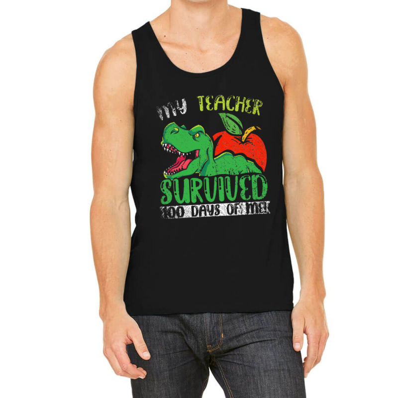 My Teacher Survived 100 Days Of Me 100 Days Of School Tank Top | Artistshot