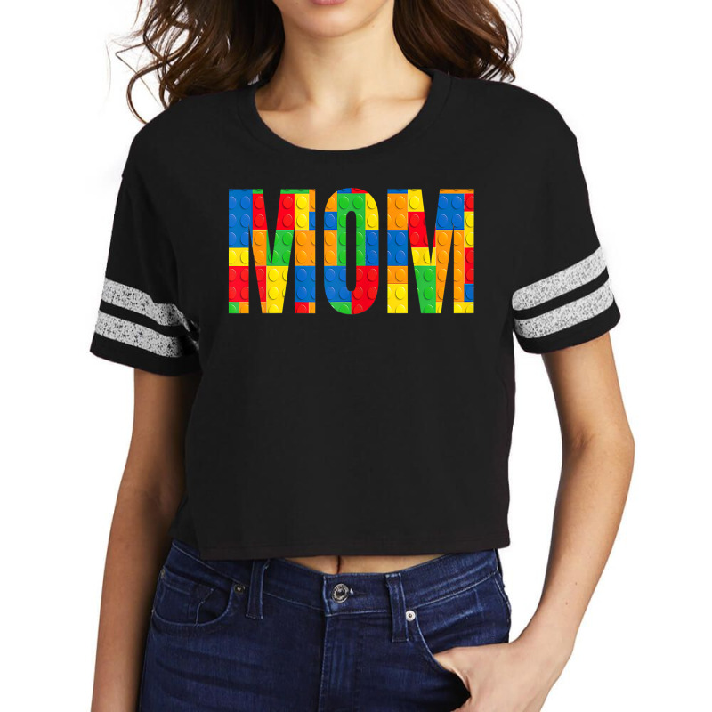 Womens Mom Parent Brick Master Builder Building Blocks Set Family T Sh Scorecard Crop Tee by zakarimullin | Artistshot