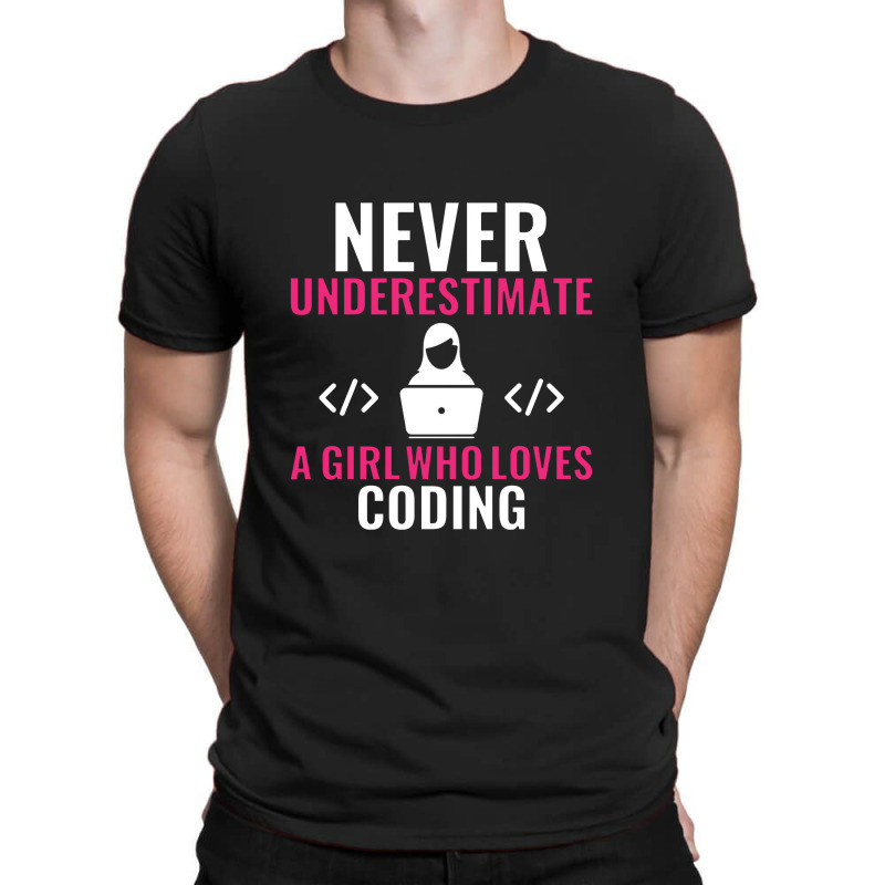 Never Underestimate A Girl Who Loves Coding Software T-shirt | Artistshot