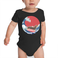 Dachshund T  Shirt Black & Tan Dachshund Gifts   Ocean Waves Surfing B Baby Bodysuit | Artistshot