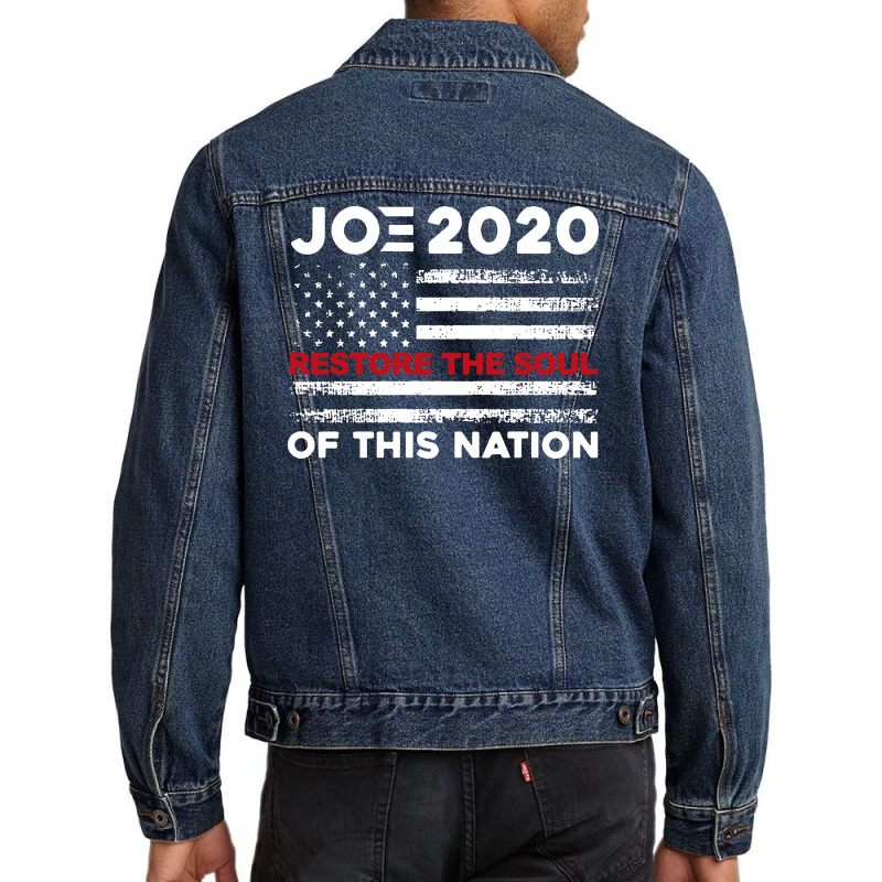 Joe Biden 2020 Restore The Soul Of This Nation American Flag Men Denim Jacket by Jober | Artistshot