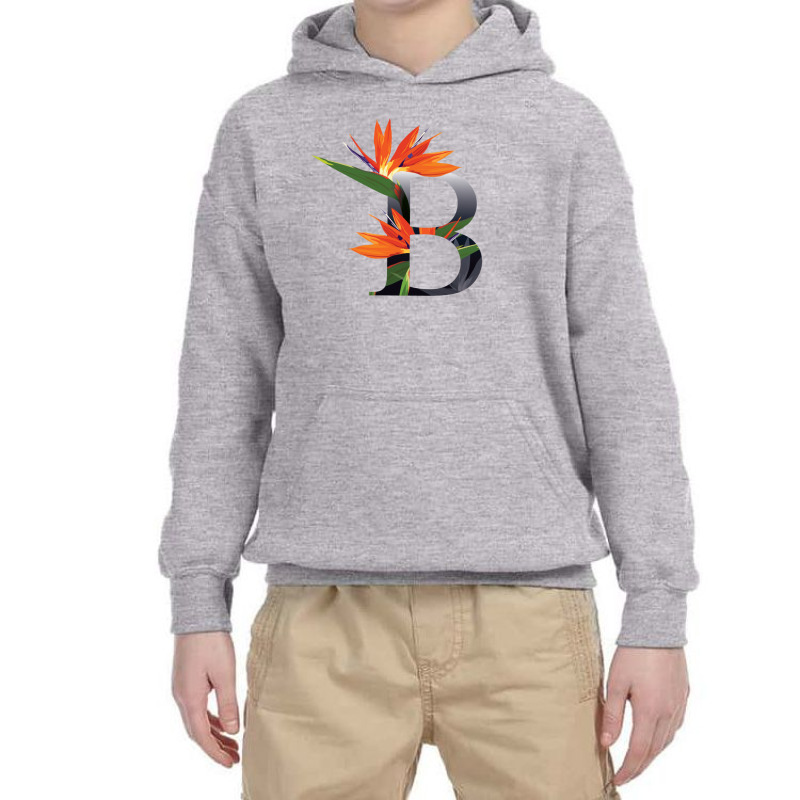 Floral Initial Letter B Youth Hoodie by coşkun | Artistshot