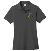 Floral Initial Letter E Ladies Polo Shirt | Artistshot