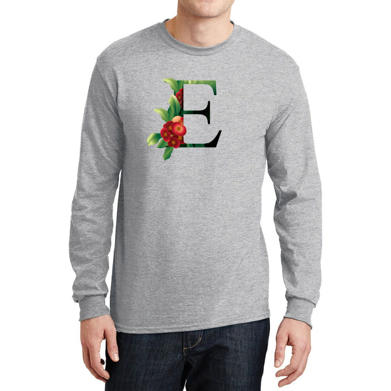 Floral Initial Letter E Long Sleeve Shirts by coşkun | Artistshot