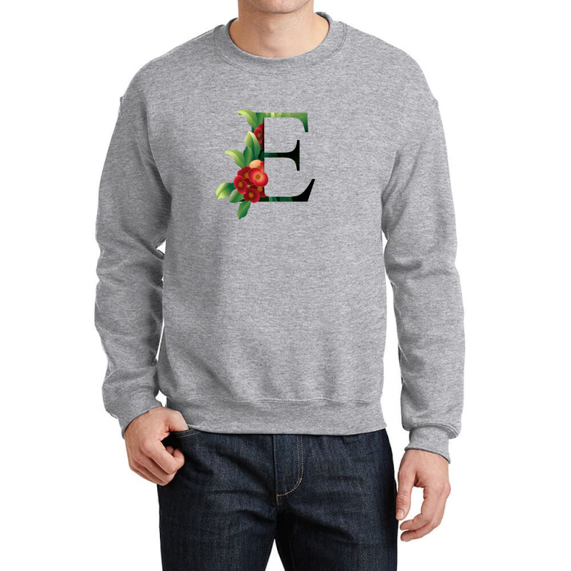 Floral Initial Letter E Crewneck Sweatshirt by coşkun | Artistshot