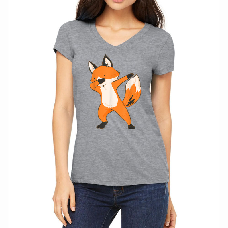 Dabbing Fox   Wildlife Animal Lover Zookeeper T Shirt Women's V-Neck T-Shirt by oluwafemimccullers | Artistshot