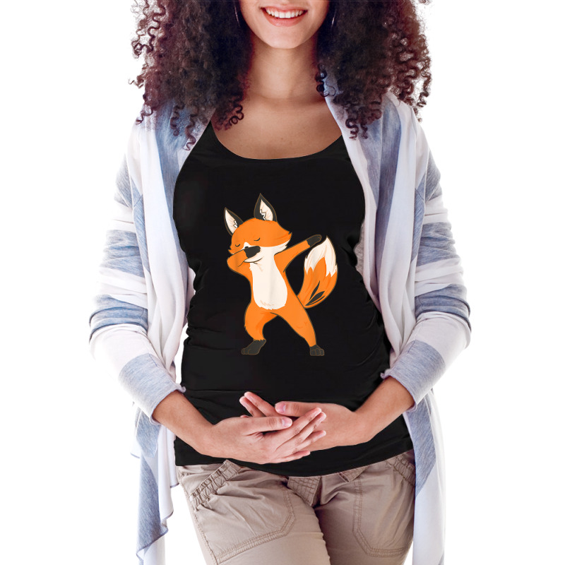 Dabbing Fox   Wildlife Animal Lover Zookeeper T Shirt Maternity Scoop Neck T-shirt by oluwafemimccullers | Artistshot