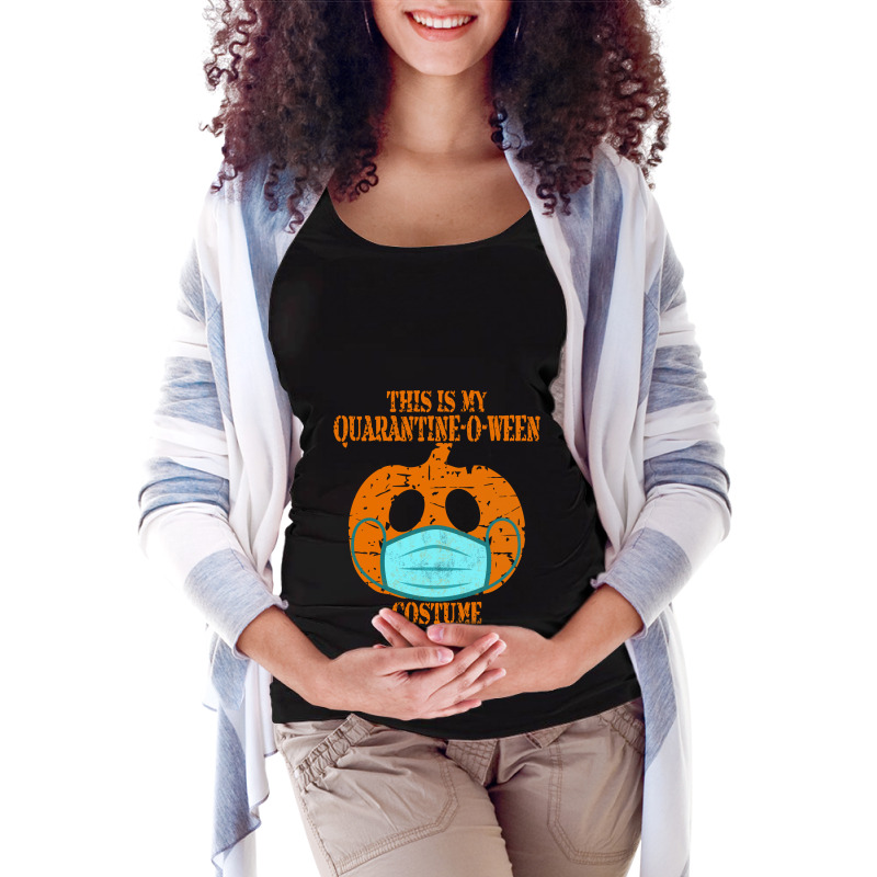 This Is My Quarantine-o-ween Costume Retro Halloween Pumpkin Maternity Scoop Neck T-shirt by Qudkin | Artistshot