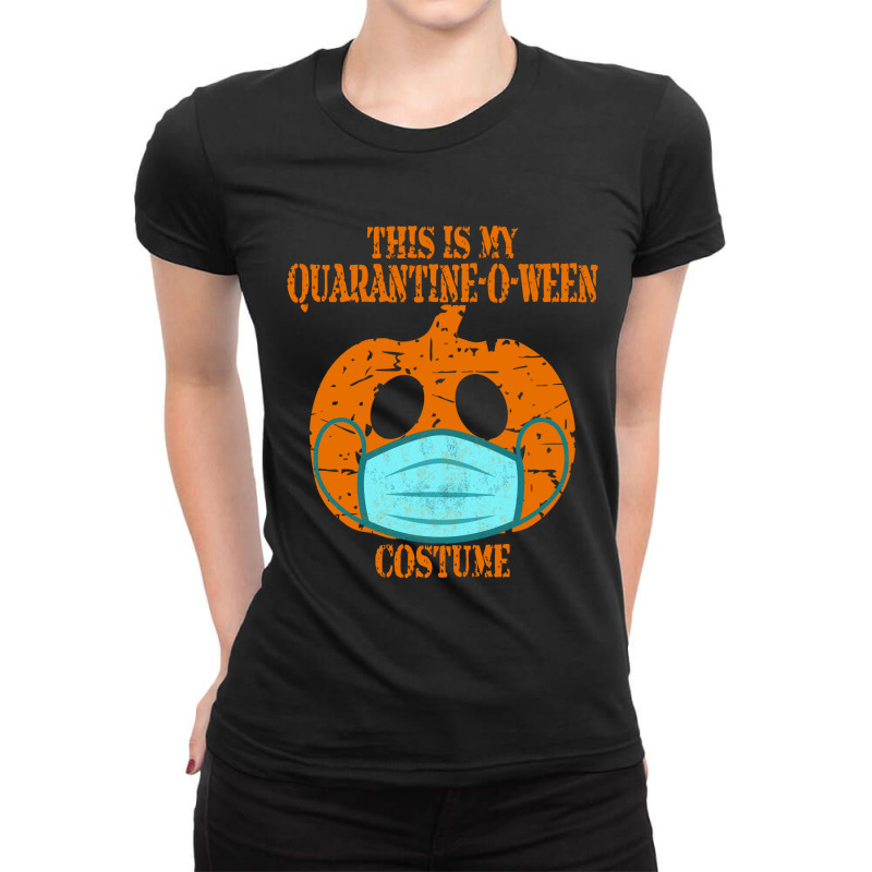 This Is My Quarantine-o-ween Costume Retro Halloween Pumpkin Ladies Fitted T-Shirt by Qudkin | Artistshot