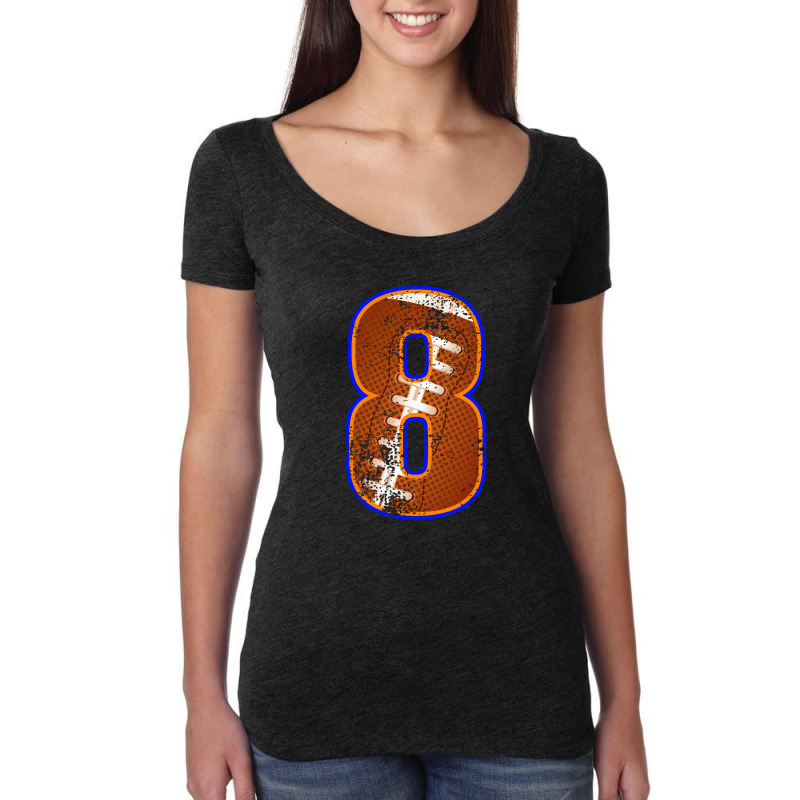 American Football Player Number Eight Women's Triblend Scoop T-shirt by autlu2024 | Artistshot