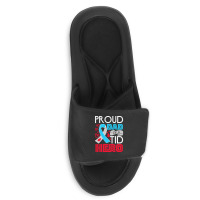 Type 1 Diabetes Awareness T  Shirt Type 1 Diabetes Awareness Proud Dad Slide Sandal | Artistshot