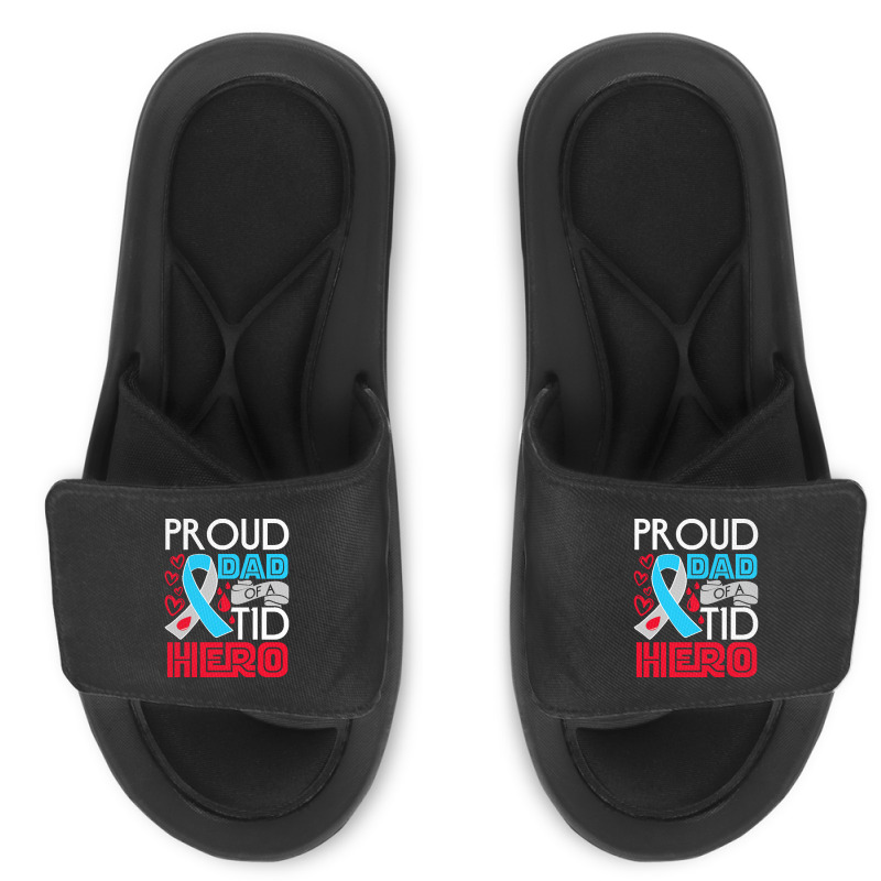 Type 1 Diabetes Awareness T  Shirt Type 1 Diabetes Awareness Proud Dad Slide Sandal by adolphsteuber754 | Artistshot