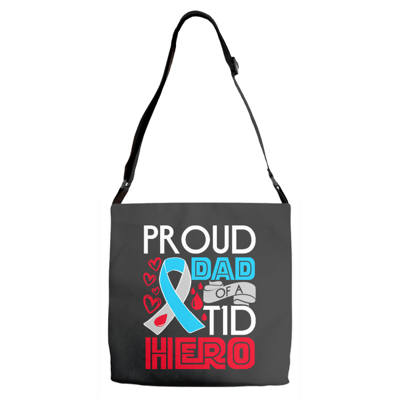 Type 1 Diabetes Awareness T  Shirt Type 1 Diabetes Awareness Proud Dad Adjustable Strap Totes by adolphsteuber754 | Artistshot