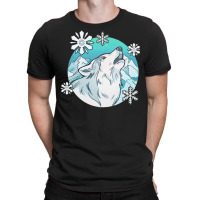 Wolf T  Shirt Wolf Wildlife Animal   Snowflake Wolf And A Dream Catche T-shirt | Artistshot