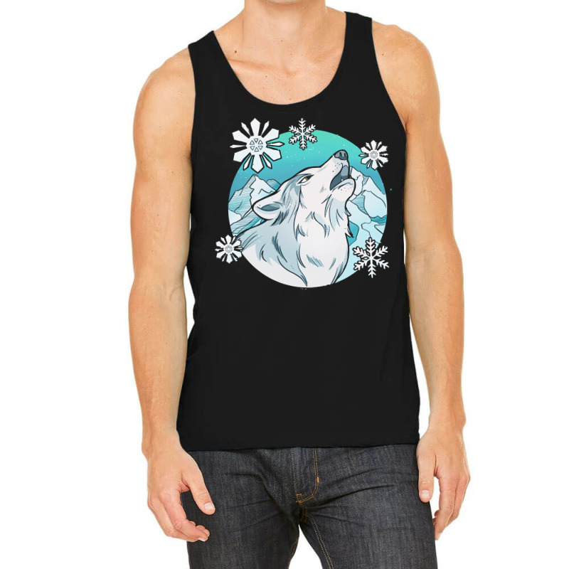 Wolf T  Shirt Wolf Wildlife Animal   Snowflake Wolf And A Dream Catche Tank Top | Artistshot