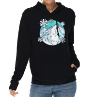 Wolf T  Shirt Wolf Wildlife Animal   Snowflake Wolf And A Dream Catche Lightweight Hoodie | Artistshot