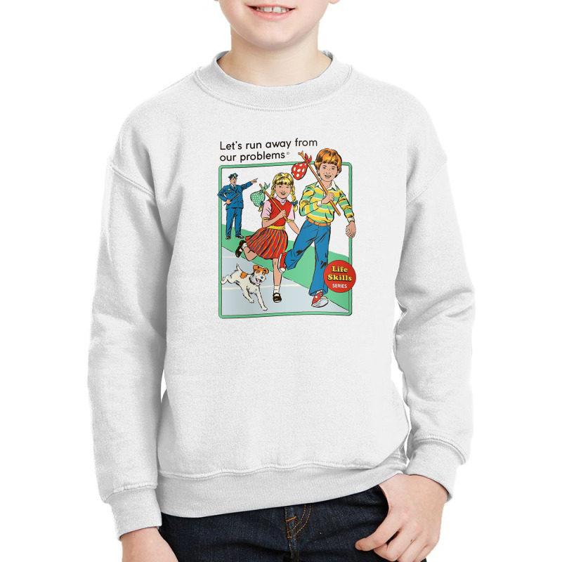 Let's Run Away Youth Sweatshirt by Brandy | Artistshot