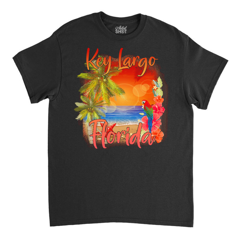 Key Largo Florida T  Shirt Key Largo Florida Keys Tropical Beach Sunse Classic T-shirt by shiftkraft | Artistshot