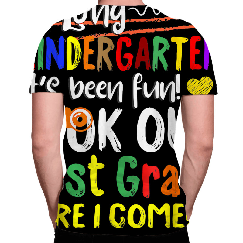 So Long Kindergarten Here I Come 1 Grade Kids Graduation Fun T Shirt All Over Men's T-shirt | Artistshot