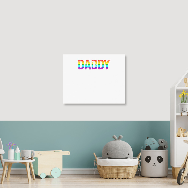 Daddy, Gay Daddy Bear, Retro Lgbt Rainbow, Lgbtq Pride T Shirt Landscape Canvas Print | Artistshot