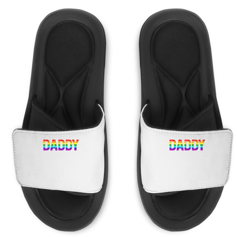 Daddy, Gay Daddy Bear, Retro Lgbt Rainbow, Lgbtq Pride T Shirt Slide Sandal | Artistshot