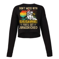 Womens Fun Women Retro Gigisaurus Dinosaur T Rex Mothers Day T Shirt Cropped Sweater | Artistshot