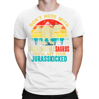 Womens Fun Women Retro Grandmothersaurus Dinosaur T Rex Mothers Day T T-shirt | Artistshot