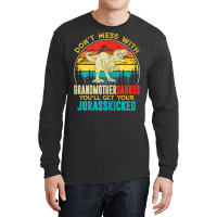 Womens Fun Women Retro Grandmothersaurus Dinosaur T Rex Mothers Day T Long Sleeve Shirts | Artistshot