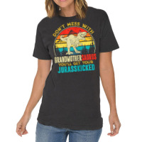 Womens Fun Women Retro Grandmothersaurus Dinosaur T Rex Mothers Day T Vintage T-shirt | Artistshot