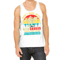 Womens Fun Women Retro Momsaurus Dinosaur T Rex Mothers Day T Shirt Tank Top | Artistshot