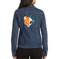 Skull Fox Ladies Denim Jacket | Artistshot